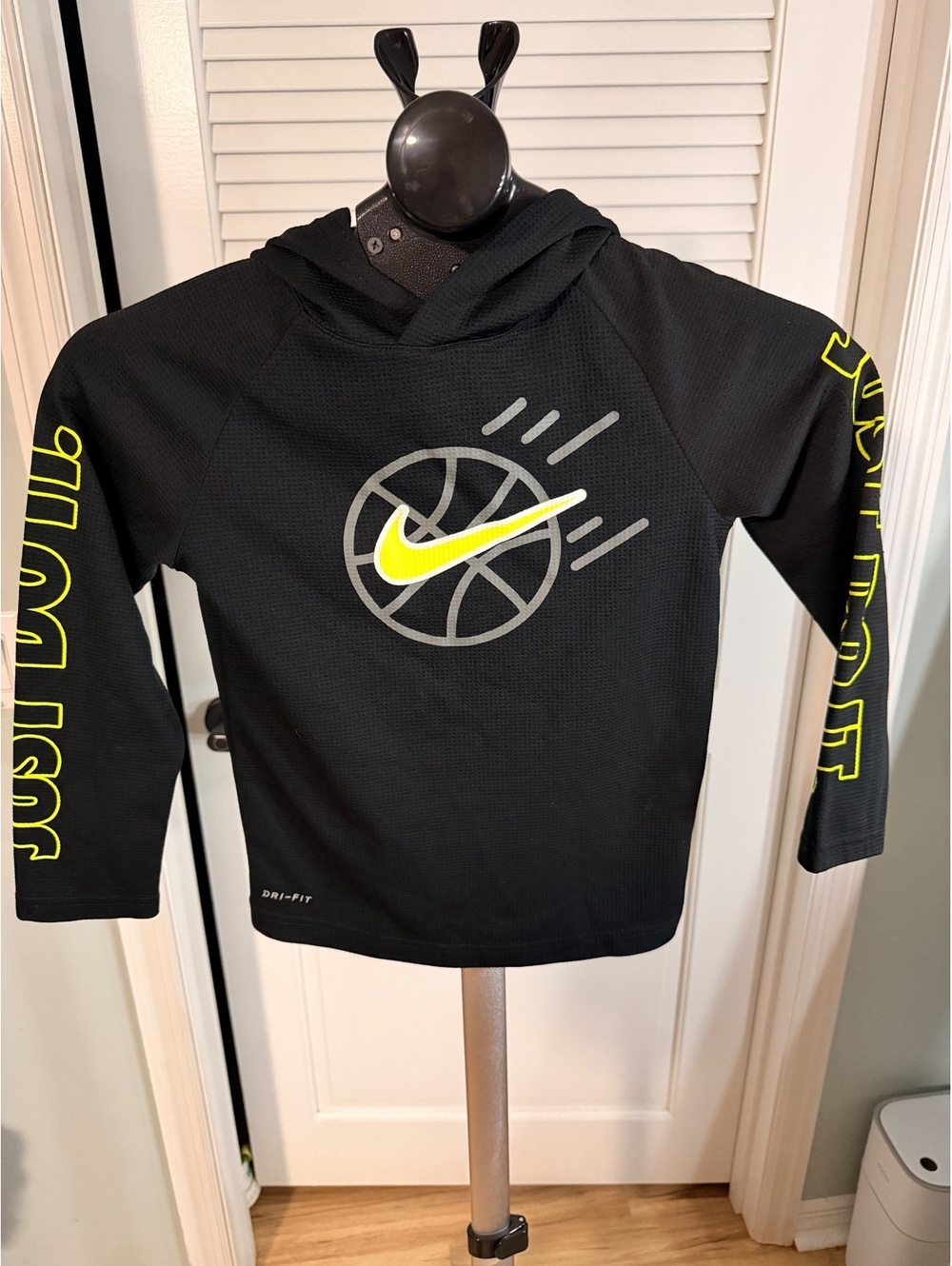 Nike black hooded long sleeve performance top